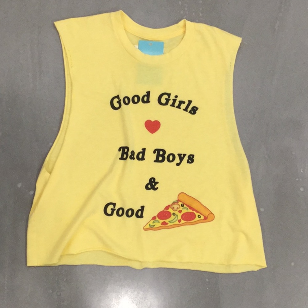 The Laundry Room Yellow Crop Muscle Tank
